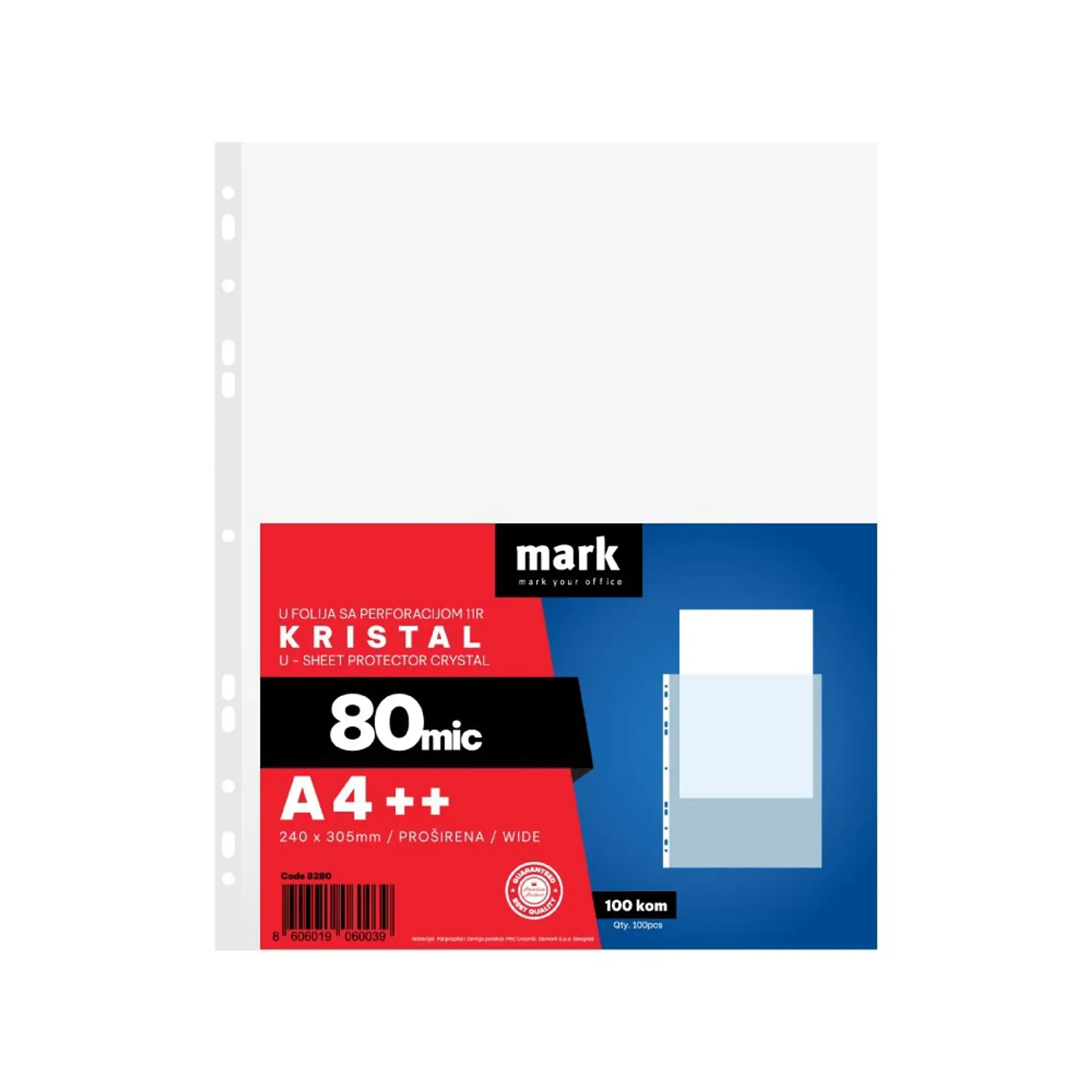 MARK U  A4++ Kristal 1/100 Folija
