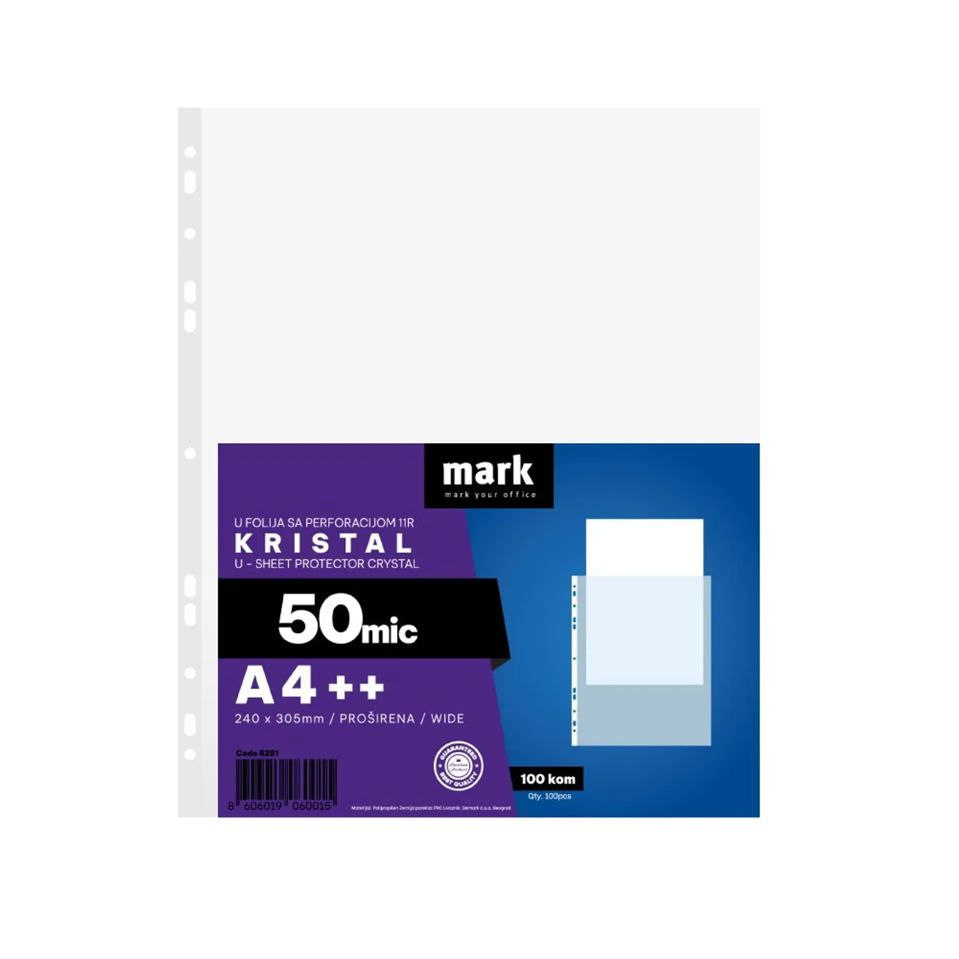 MARK U A4++ Kristal 1/100 Folija