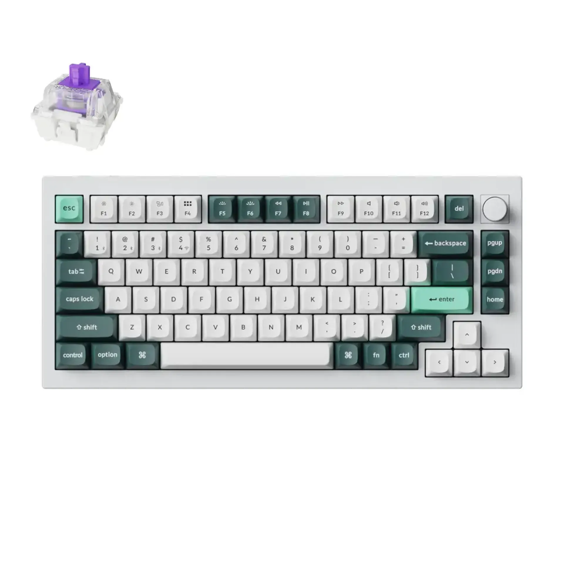 KEYCHRON Q1H-P1 Shell White Fully Assembled Knob Bežična tastatura