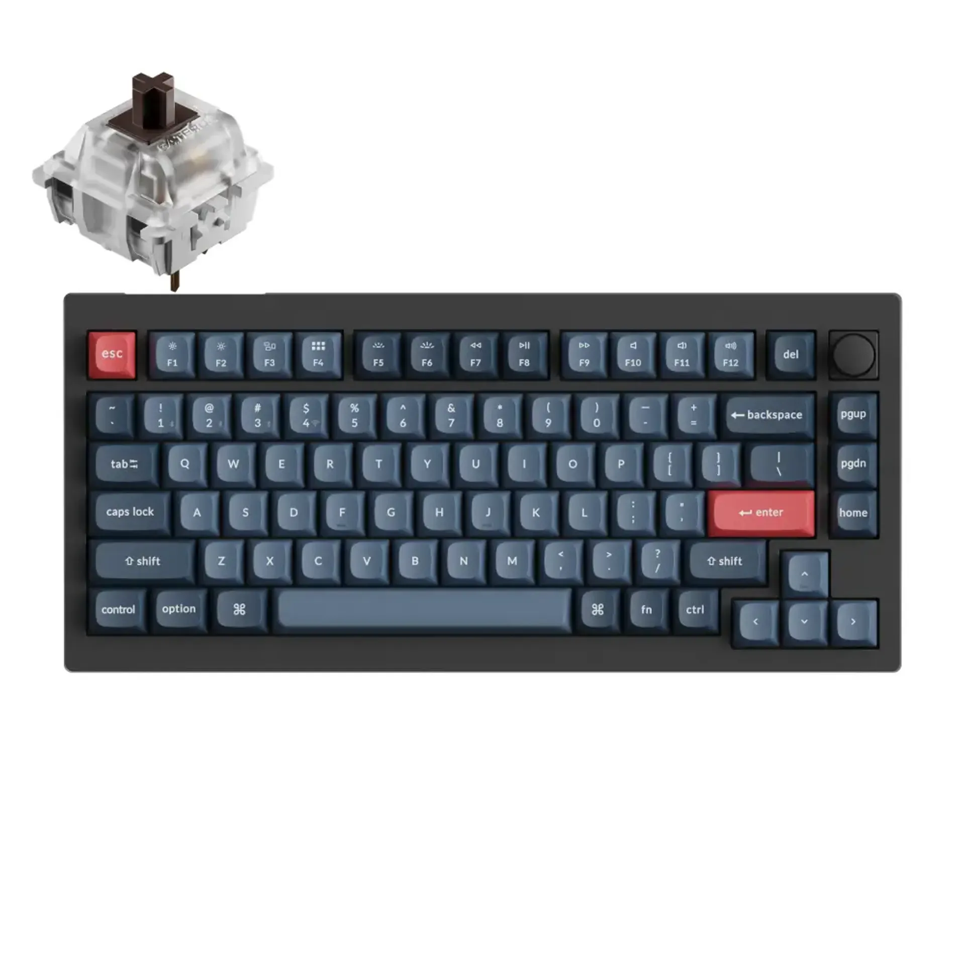 KEYCHRON V1M-D3 Fully Assembled Knob Carbon Black Bežična tastatura
