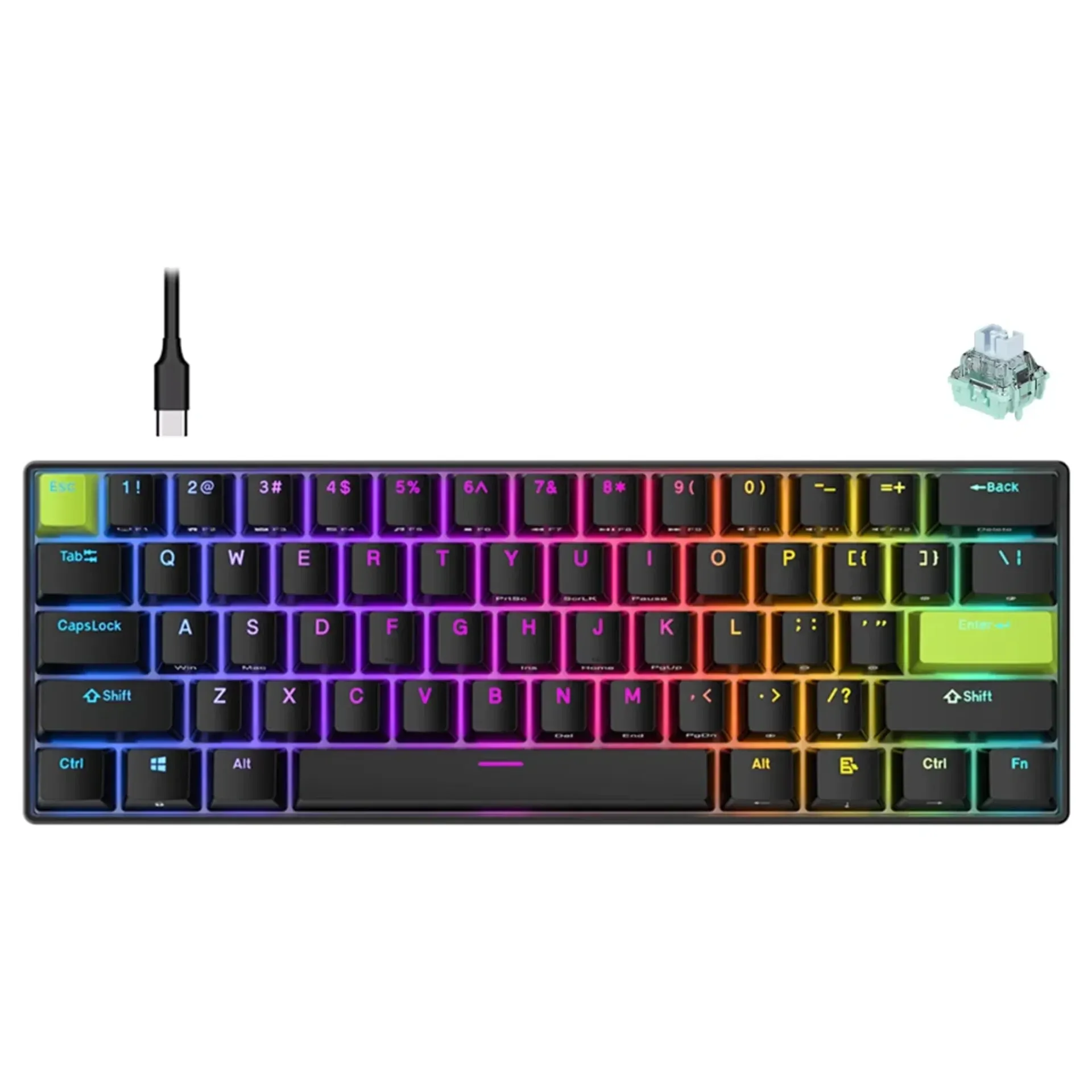 ROYAL KLUDGE C61 HE Magnetic Switch Black US Tastatura