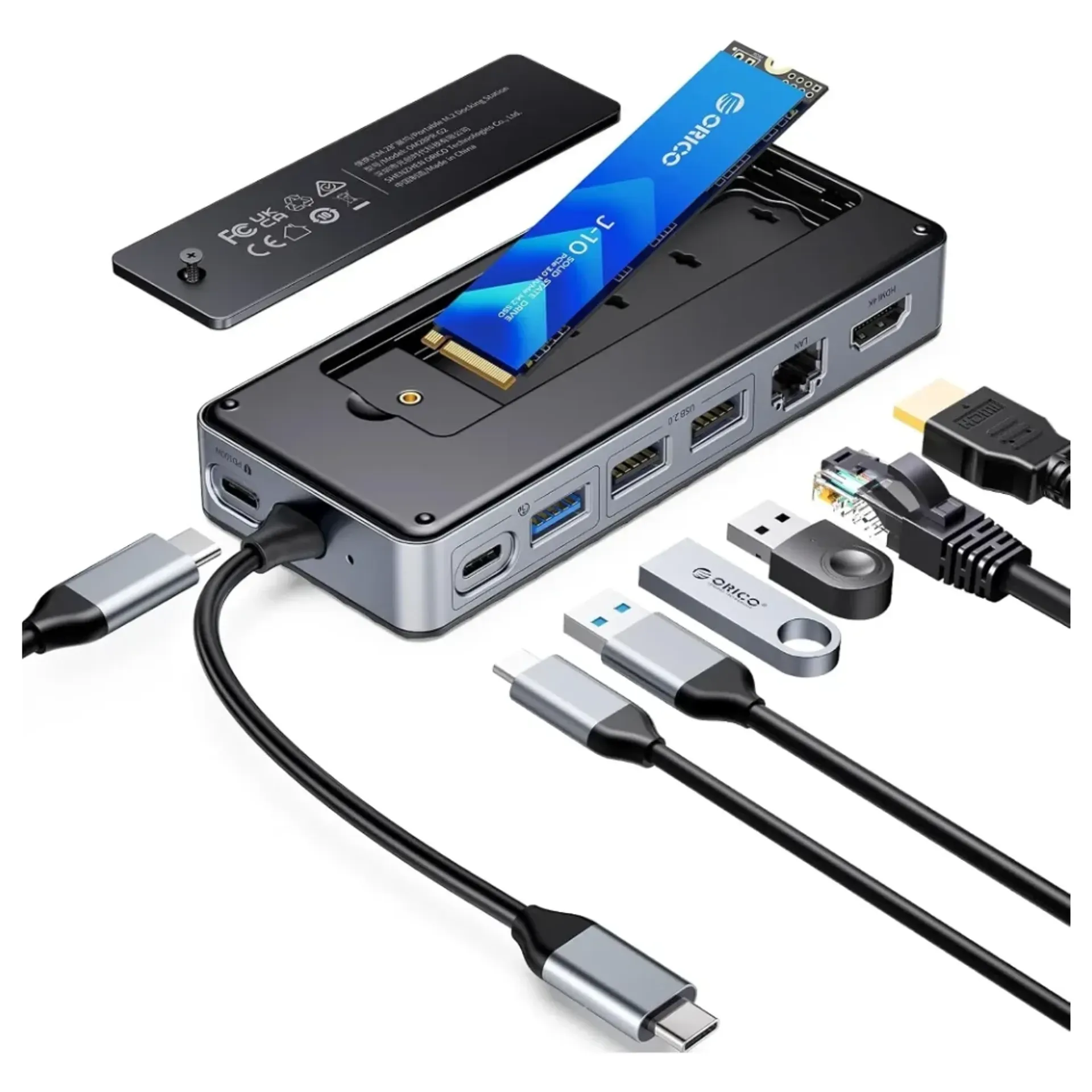 ORICO OM28PR Multiport sa kućištem za M.2 SSD