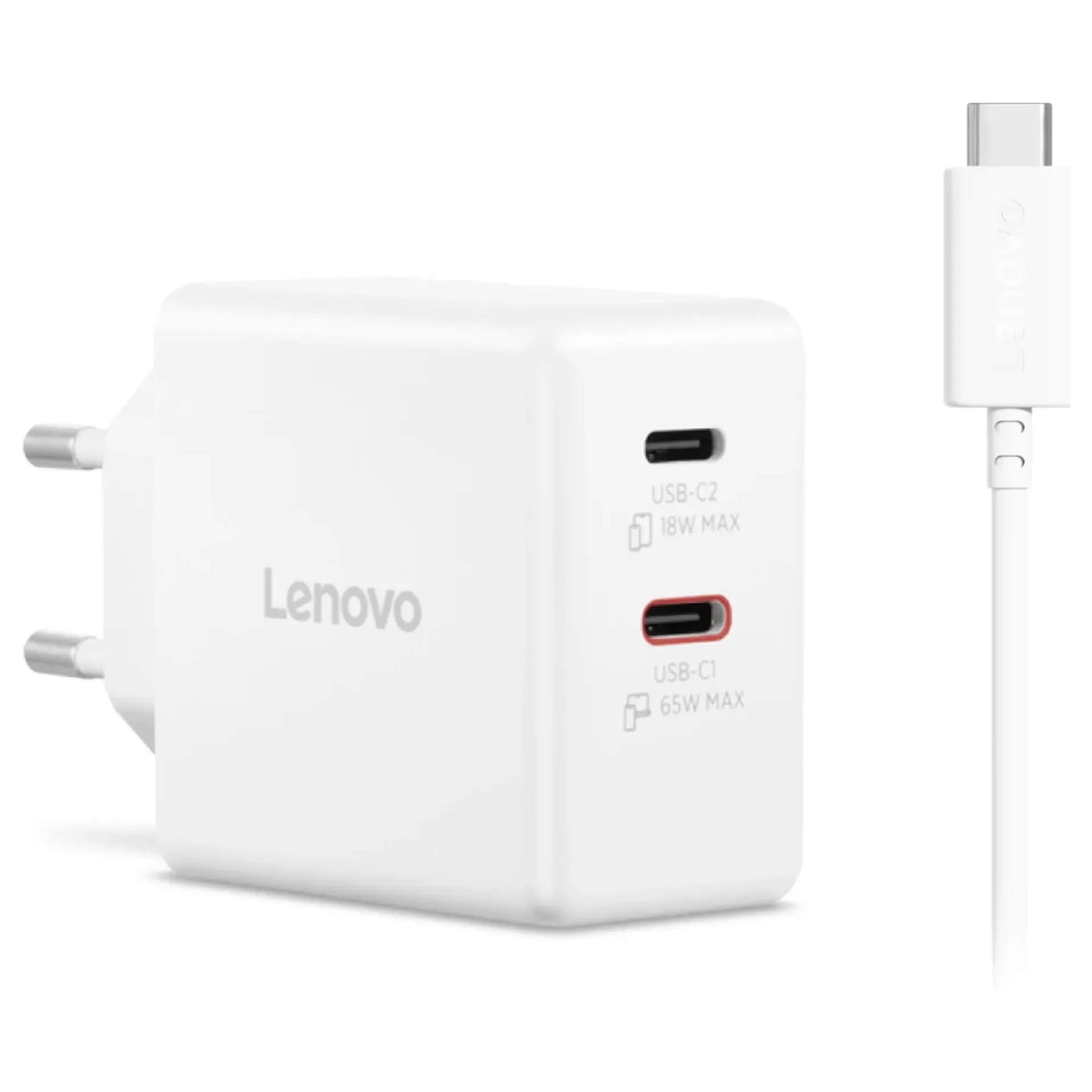 LENOVO Dual USB-C 65W GaN White Punjač za laptop