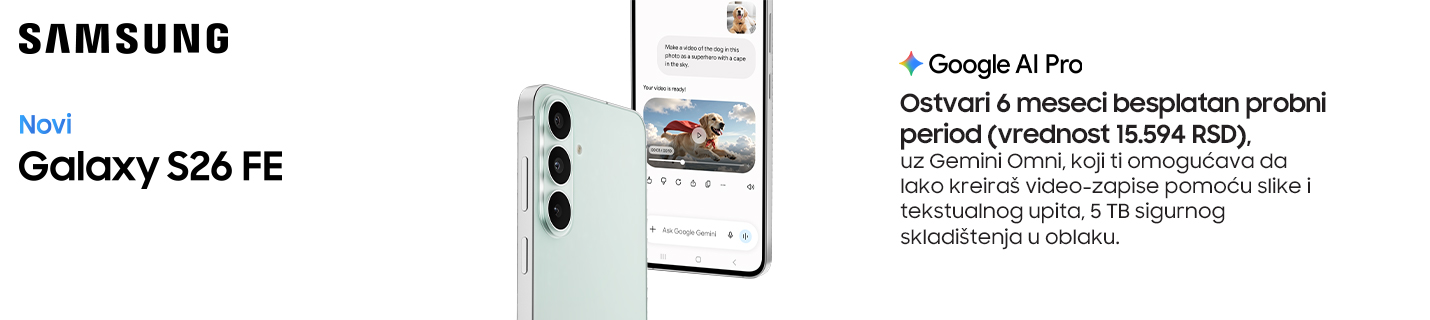 Samsung Galaxy S26 FE + 6 meseci Google AI Pro na poklon